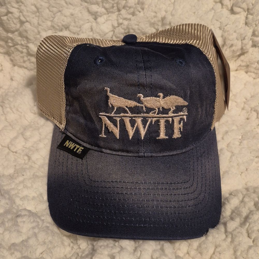 NWTF Turkey Blue with Cream Mesh Sliderback Hat - New